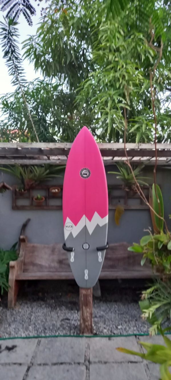 Prancha de Surf Doctor Surf modelo Pro Surf 5'10" rosa e cinza