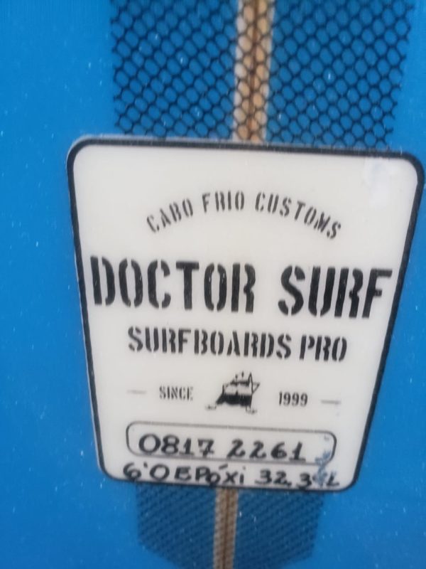 Prancha Kite Wave Doctor Surf 6'0" azul e amarela