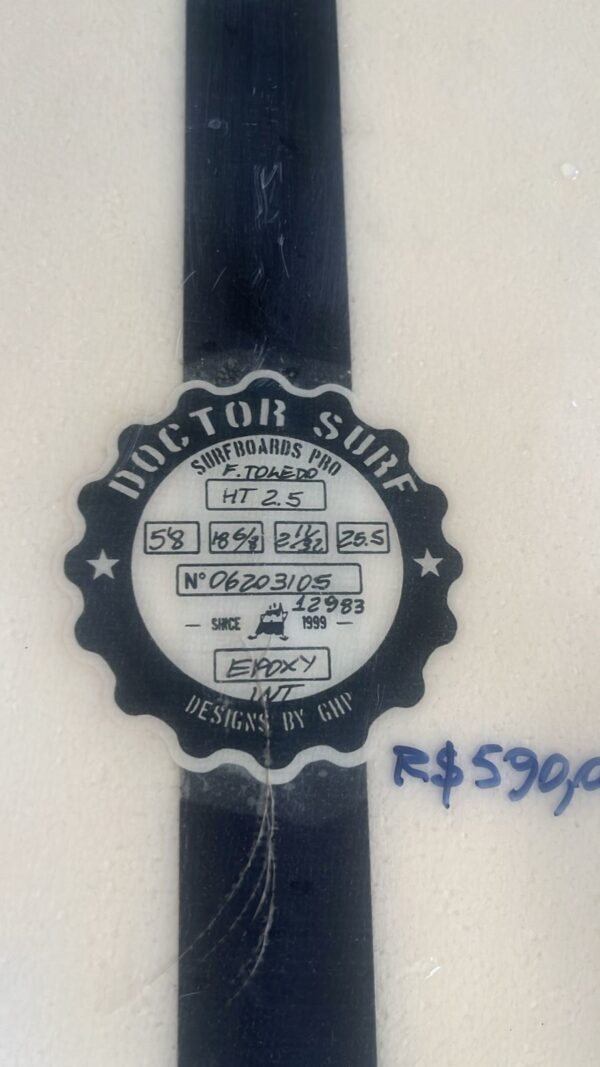 Prancha Surf 5'8" Felipe Toledo HT 2.5 Masterizada Seminova com Deck e Quilhas