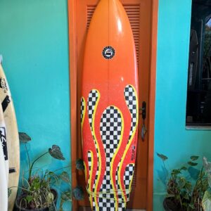 Prancha Surf Midlooka 7'0" Seminova com Leash e Quilhas