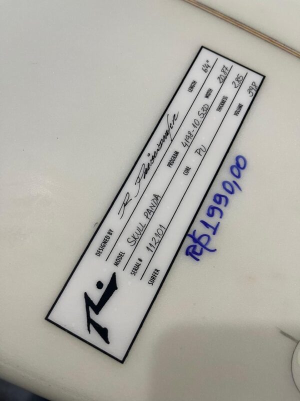 Prancha Surf Rusty 6'4" Panda Seminova com Deck