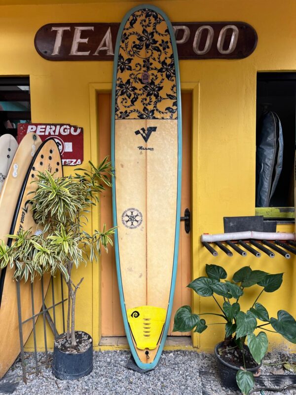 Prancha Surf Longboard 9'1" Villaça Seminova com Deck e Quilhas