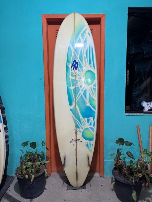 Prancha Surf FB 7'3" Funboard Evolution Seminova com Deck e Quilhas