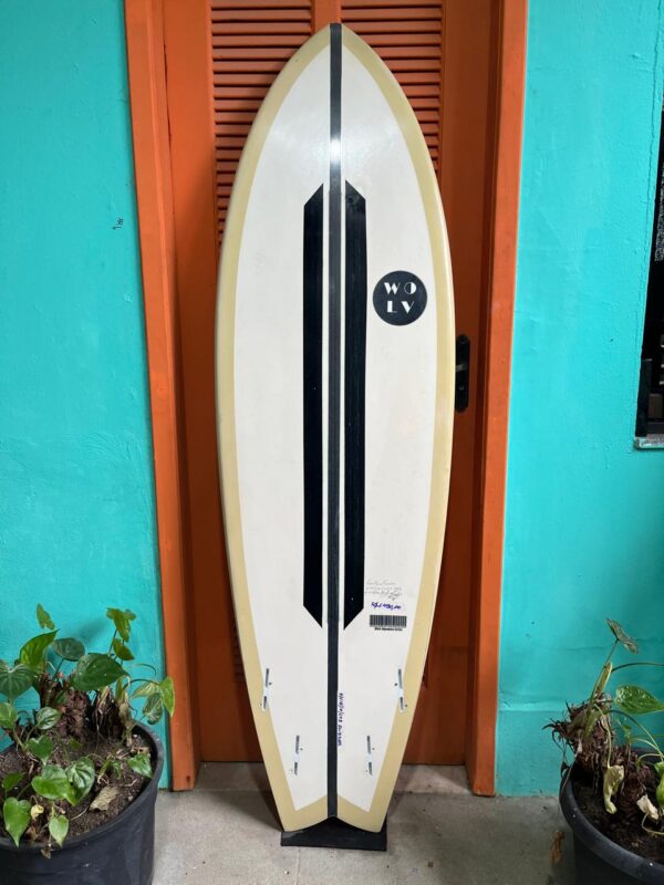 Prancha Surf Fish 5'10" Wolv Seminova com Deck