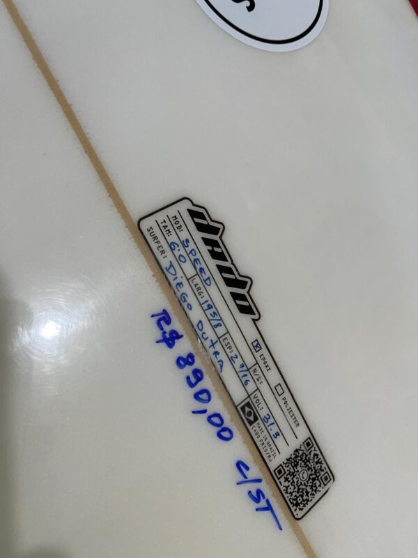 Prancha Surf Dado 6'0" Seminova com Leash e Deck