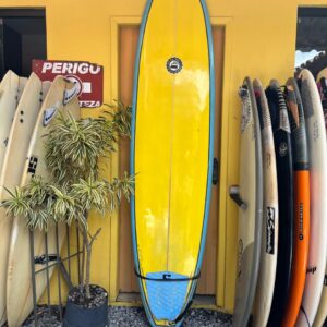 Prancha Surf 8'2" Mini Long Seminova com Capa, Deck, Quilhas e Leash